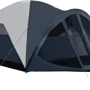 6 Person Dome Tent w/ Removable Rain Fly and Screen Room, Water Resistant - Navy/Gray