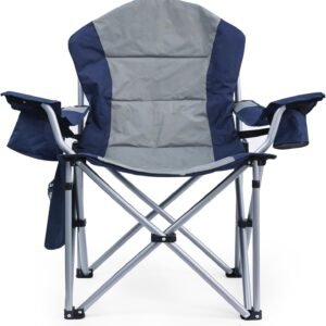 Oversized Camping Chairs for Adults with Lumbar Support, Padded Camping Chair with Storage Pocket, Folding Chairs for Outside with Cup Holder Support to 400LBS