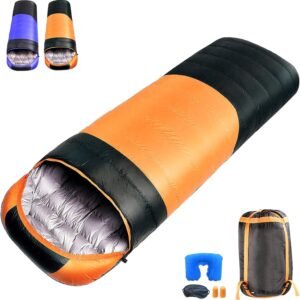 Sleeping Bag for Adults Backpacking Lightweight Waterproof Cold Weather 30°F - Warm Thickened Camping Sleeping Bags Zip Together for Double Machine Washable Camping Travel Cycling Four Seasons